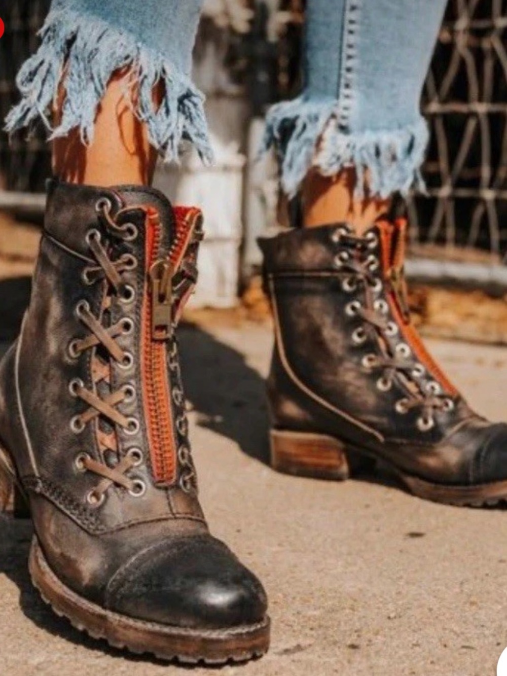 FREEBIRD by Steven LIVERPOOL Distressed Leather Combat Boots Women's Size 8